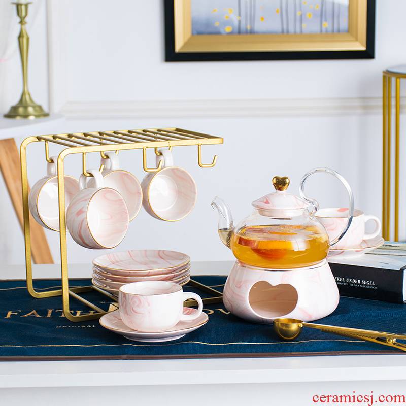 Nordic light much tea brewed tea fruit tea set glass ceramic teapot teacup tea in the afternoon
