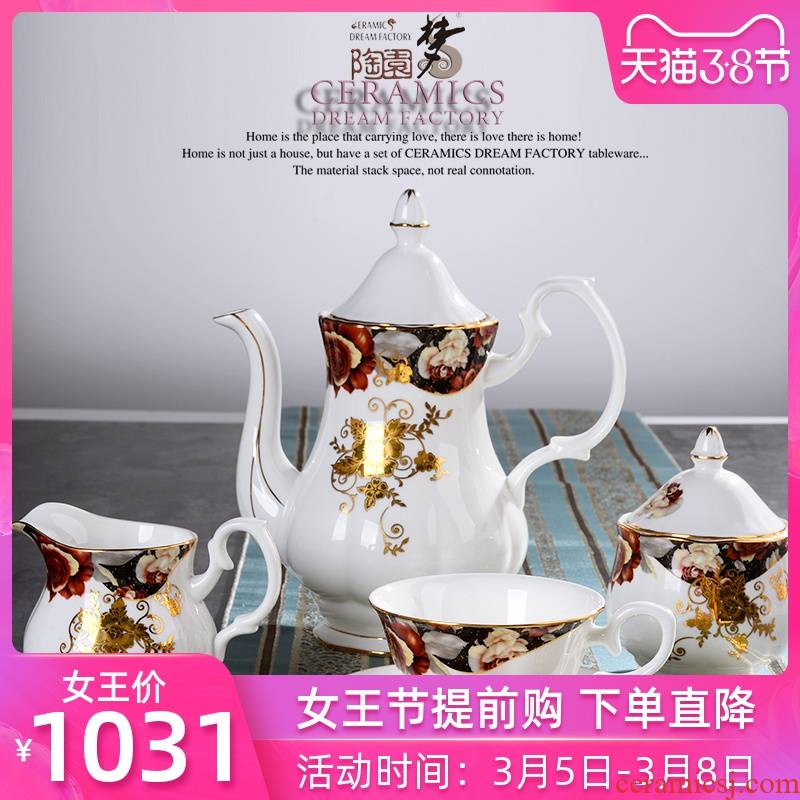 Dao yuen court dream afternoon tea tea set suit household European - style key-2 luxury royal wedding gifts set suits for English coffee