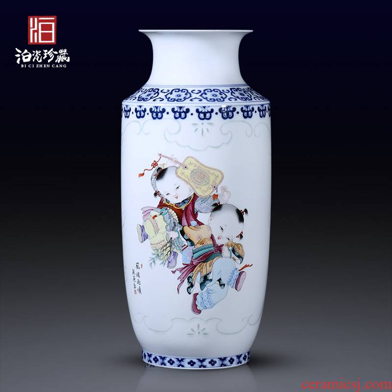 Jingdezhen ceramics and exquisite carving dried flower vase was blessed home sitting room decoration collection furnishing articles