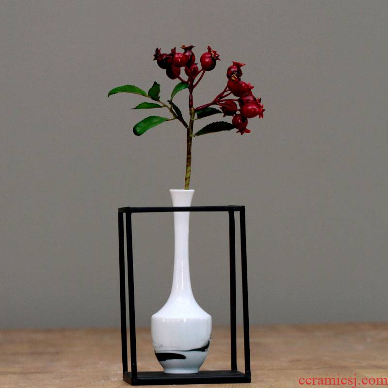 Jingdezhen dried flower vase ink painting Chinese creative furnishing articles fashion flower implement hydroponic flower home decoration