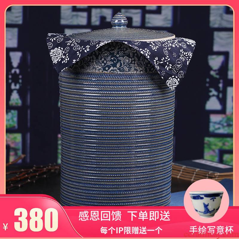 Jingdezhen ceramic seal caddy fixings large sealed container pu 'er tea as cans ceramic household gift box packaging