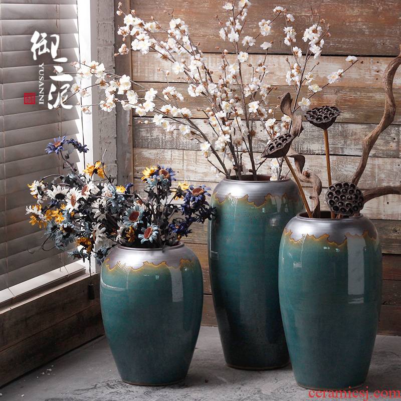 The sitting room is contracted and I ceramic vase American landing European ikebana furnishing articles hydroponics simulation flower decoration