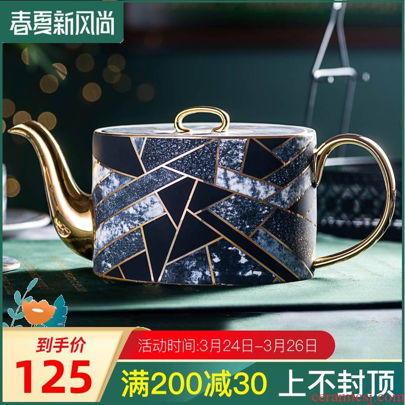 Hand coffee milk tea pot of big pot of ceramic household suit Europe type cooling kettle espresso maker with cool water