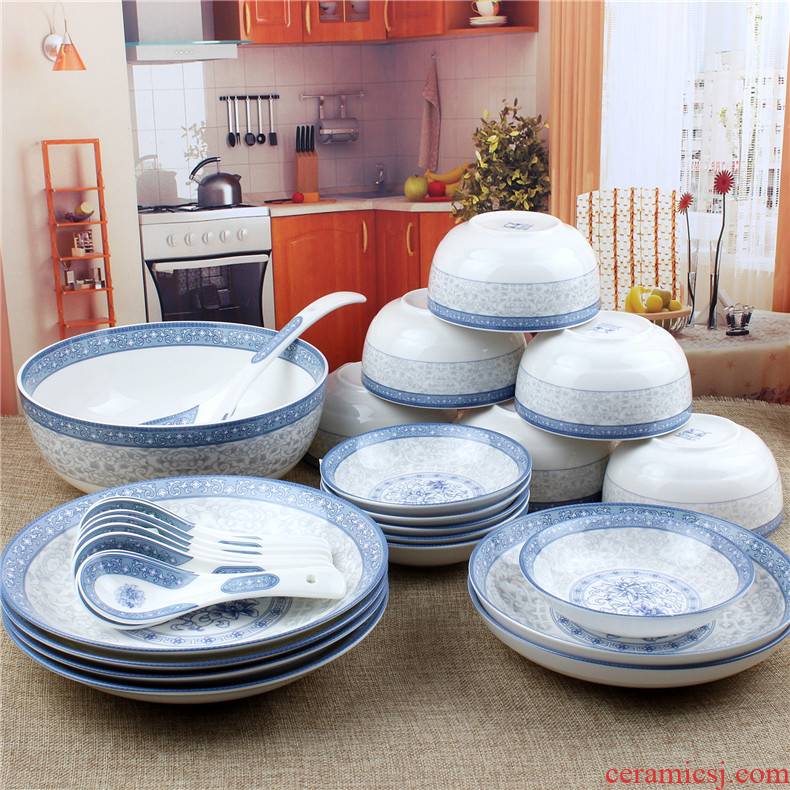 Package YouMin raw ceramic rich garden set tableware tableware 26 head 6 people use bowl dish dish spoonful of soup bowl gift sets