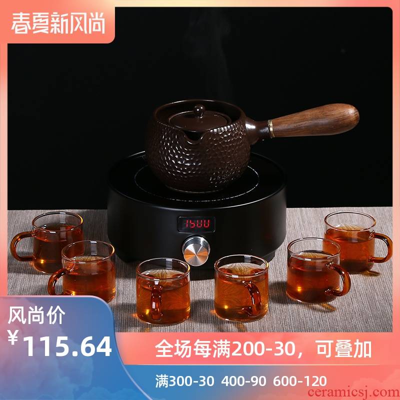 Poly real (sheng ceramic boiling tea stove black tea scented tea kettle boil tea ware side the Japanese mercifully tea pot pot TaoLu household electricity