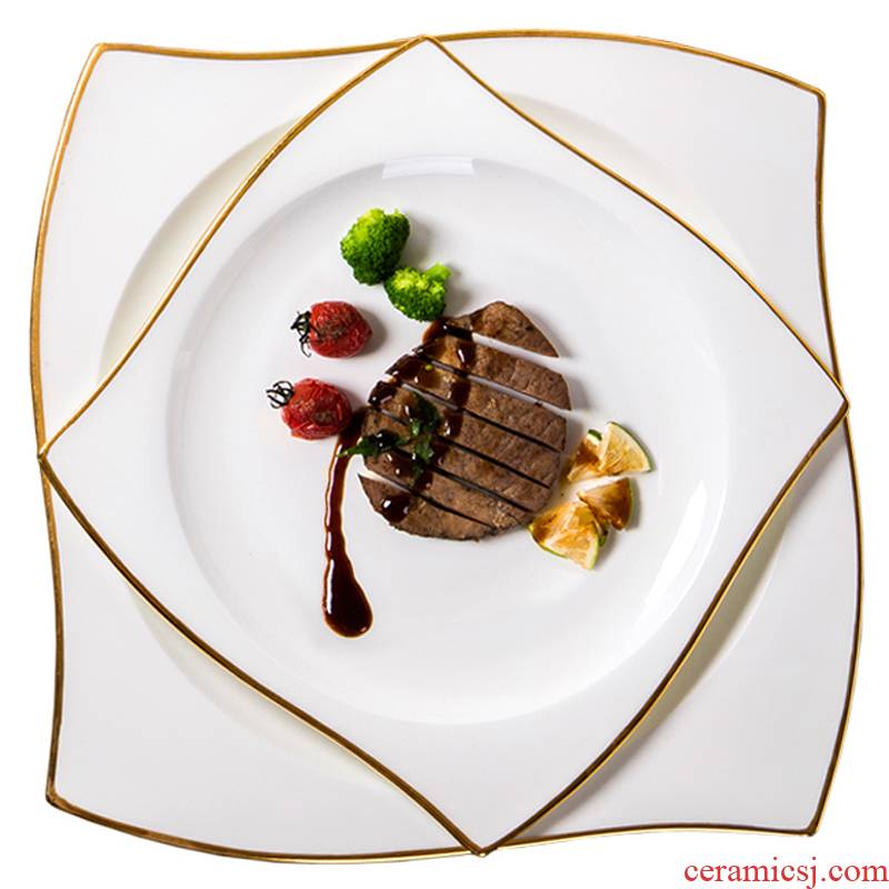 European creative ipads porcelain alien household steak plate of western - style food tableware, west tableware full plate beefsteak plates
