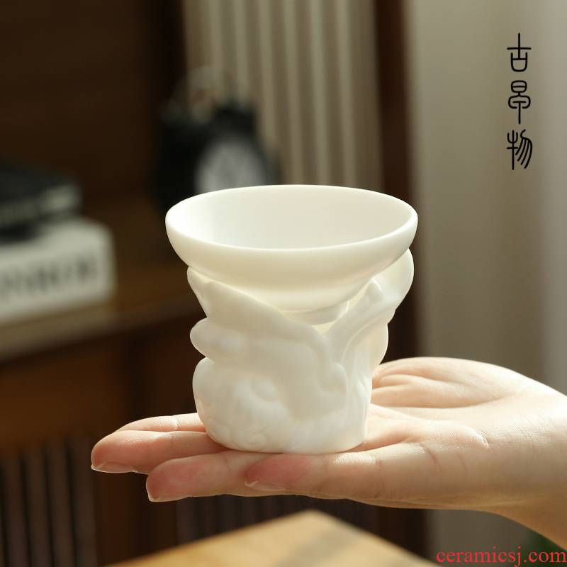 Dehua suet jade hand biscuit firing porcelain) every other kung fu tea tea tea filter ceramic tea accessories