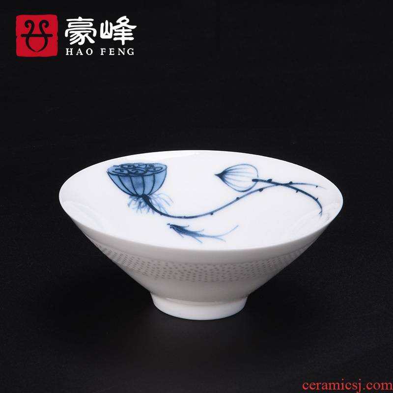HaoFeng hat to creative individual CPU master single CPU kung fu hand - made ceramic cups Japanese sample tea cup of office