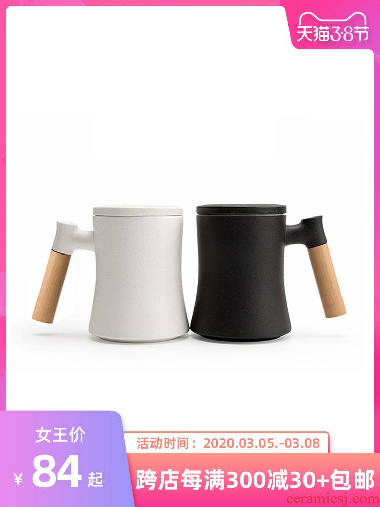 Said Mr Item mark cup with cover a spoon of nanshan office filter ceramic cups large - capacity glass tea cup