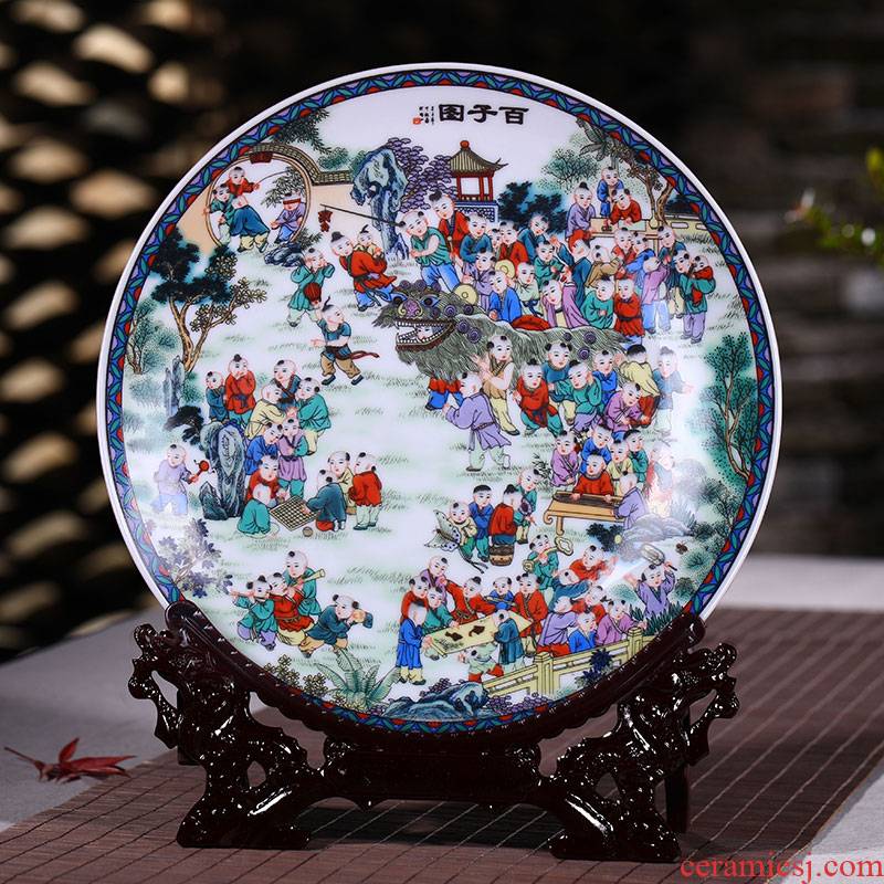 Jingdezhen ceramics with modern decoration plate faceplate hang dish figure Chinese style household decoration crafts are the ancient philosophers