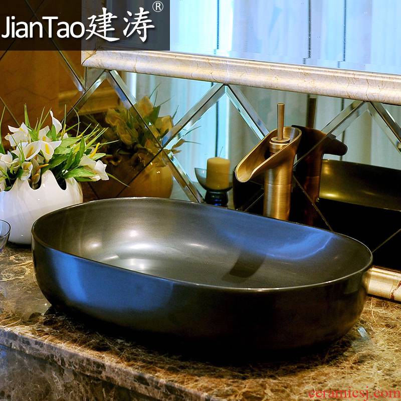 Built tao wei yu, more rectangular white gourd shape ceramic art basin on the lavatory basin sink - no