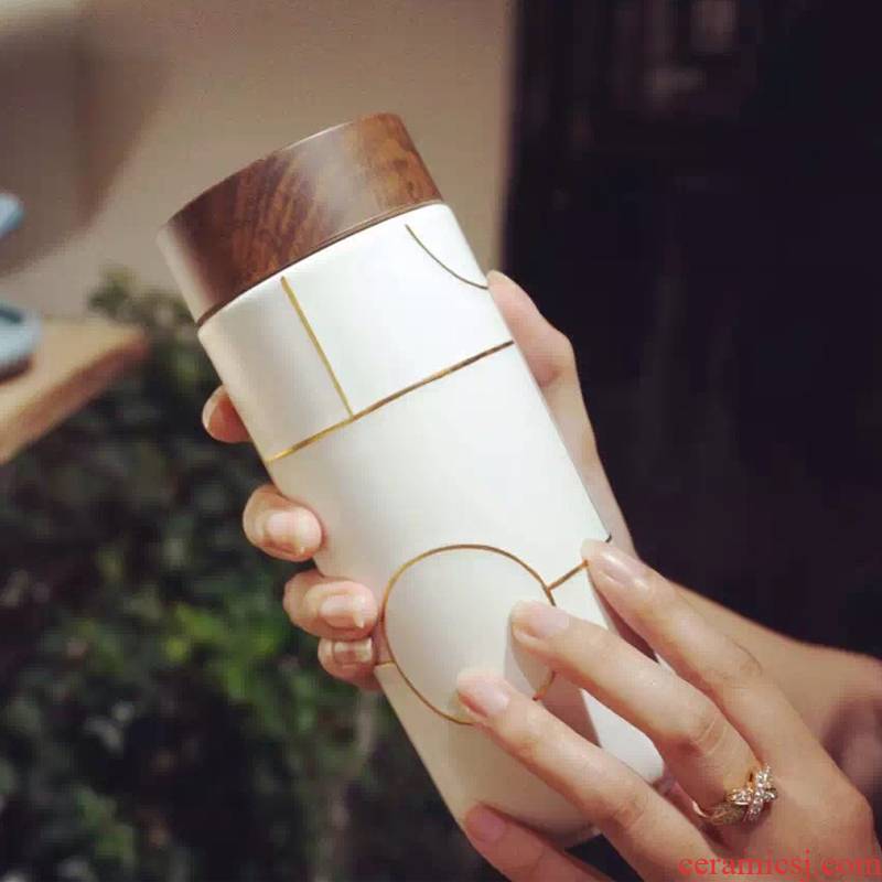 Do live Tang Xuan porcelain cup dream wood cover cup with innovative gifts ceramic cup with cover glass