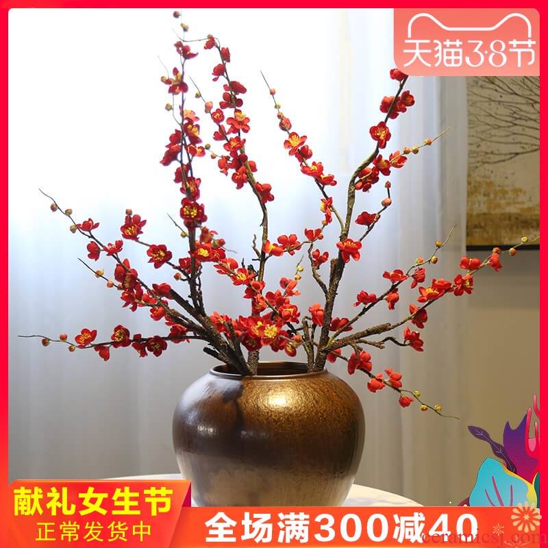 New Chinese style ceramic decorative vase restoring ancient ways is the sitting room the desktop flower flower decoration decorative furnishing articles tea table and what
