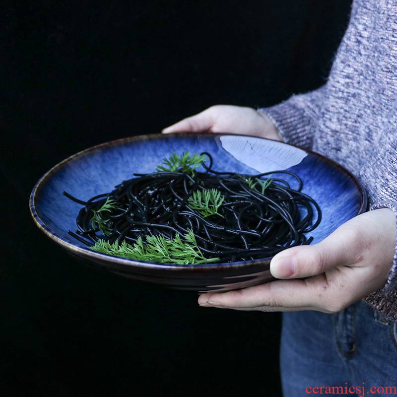 Tao soft creative ceramic bowl of fruit salad bowl western household jobs pasta dish soup bowl bowl is grim large soup bowl