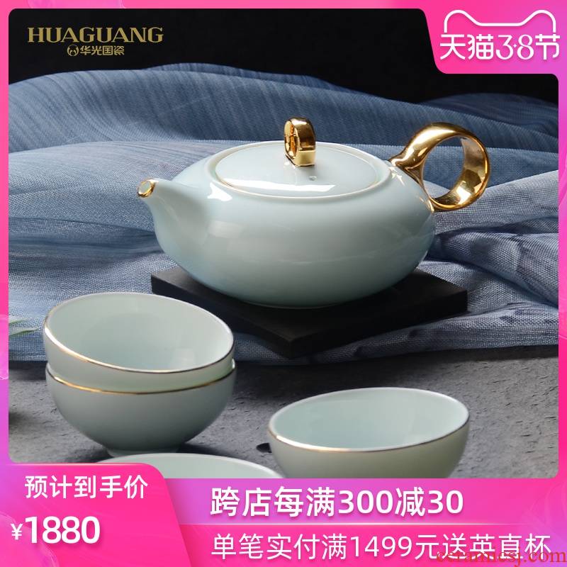 Uh guano celadon ceramics China tea set gift boxes of kung fu tea set gift boxes 6 head still
