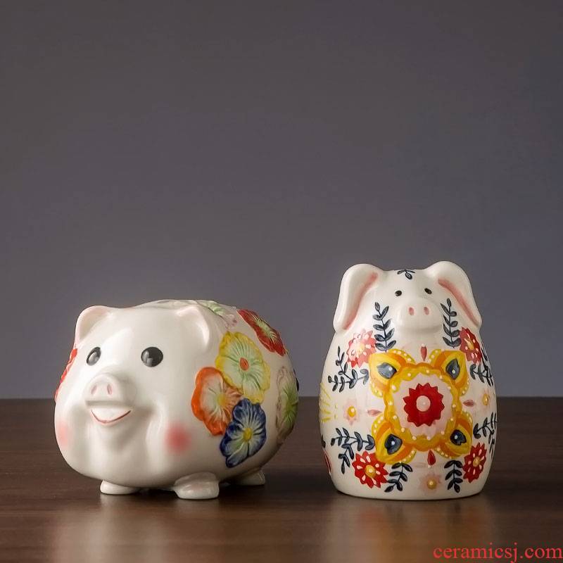 Piggy bank decorative furnishing articles adult children pocket money jar of jingdezhen ceramic creative gift express Piggy Banks