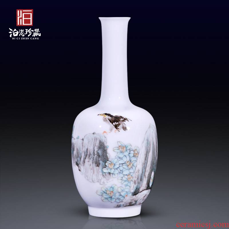 High - quality goods of jingdezhen ceramics Hu Guangzhen hand - made heavy powder enamel new Chinese style household decorative vase furnishing articles