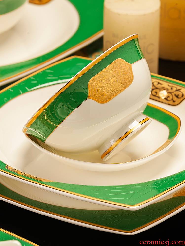 European creative ceramic bowl dish dish dish dish household ipads porcelain tableware rice bowls dishes suit northern wind
