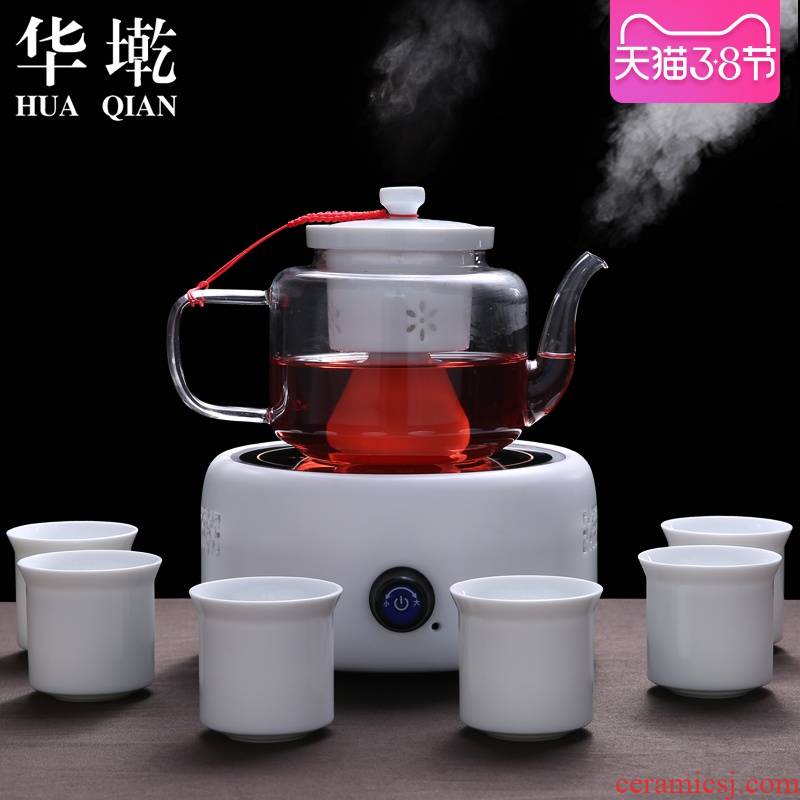 China Qian black tea tea steamer kettle electric TaoLu cooking pot steaming more heat resistant high temperature glass teapot tea set