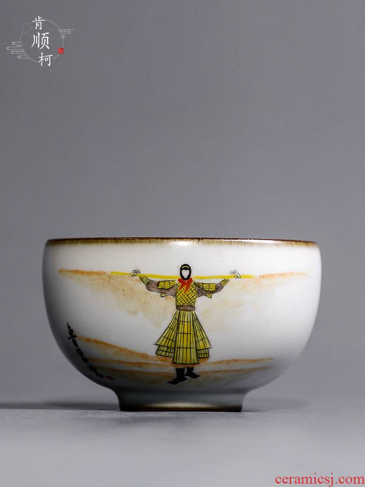 Your up master kung fu tea cup hand - made Monkey King sample tea cup ceramic cup jingdezhen pure checking out the tea