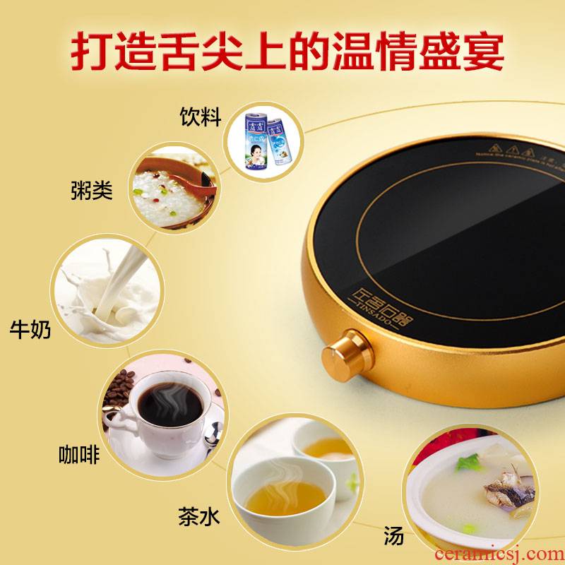 Poly real scene temperature tea tea ware electrical heating cup mat flower pot 55 degrees thermostatic treasure household insulation glass base plate