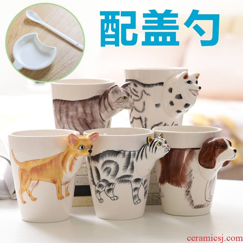 3 d pure hand - made ceramic keller cup individuality creative cartoon cup coffee cups of large capacity mugs