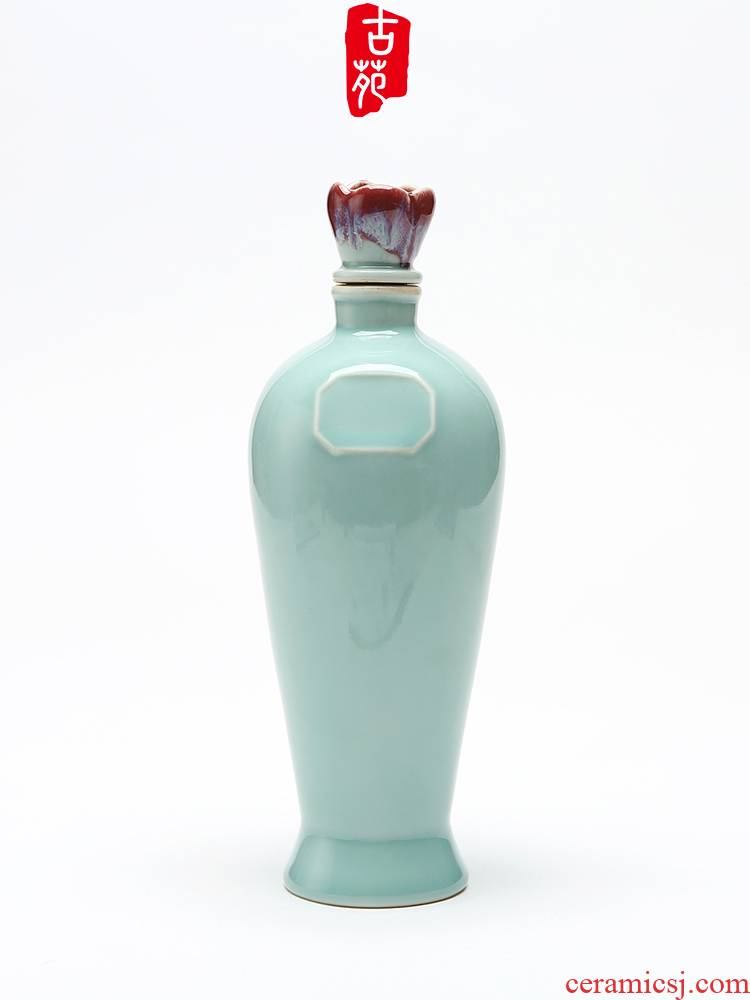 Ancient yuan a catty loading ceramic jars sealed empty bottles with wine set variable glaze ceramic lid celadon small bottle