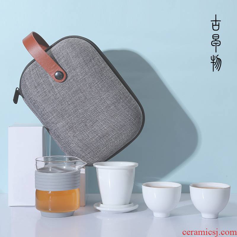 Crack cup against a pot of hot ceramics 2 cup glass is suing portable travel kung fu tea set contracted with you