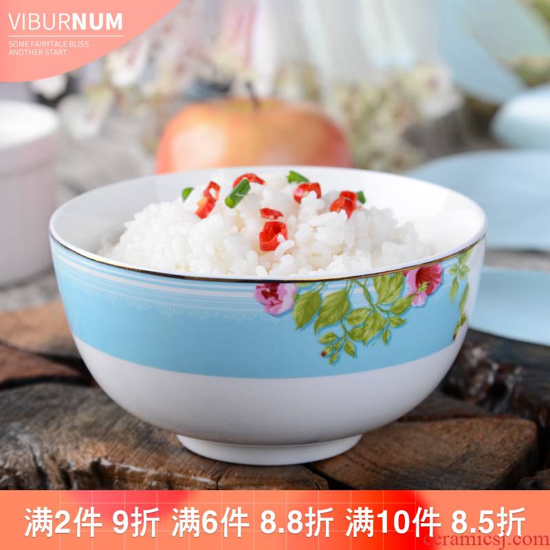 Yao hua Korean individuality creative household ceramics ceramic bowl of noodles bowl and wind the plants flower Chinese rice bowls