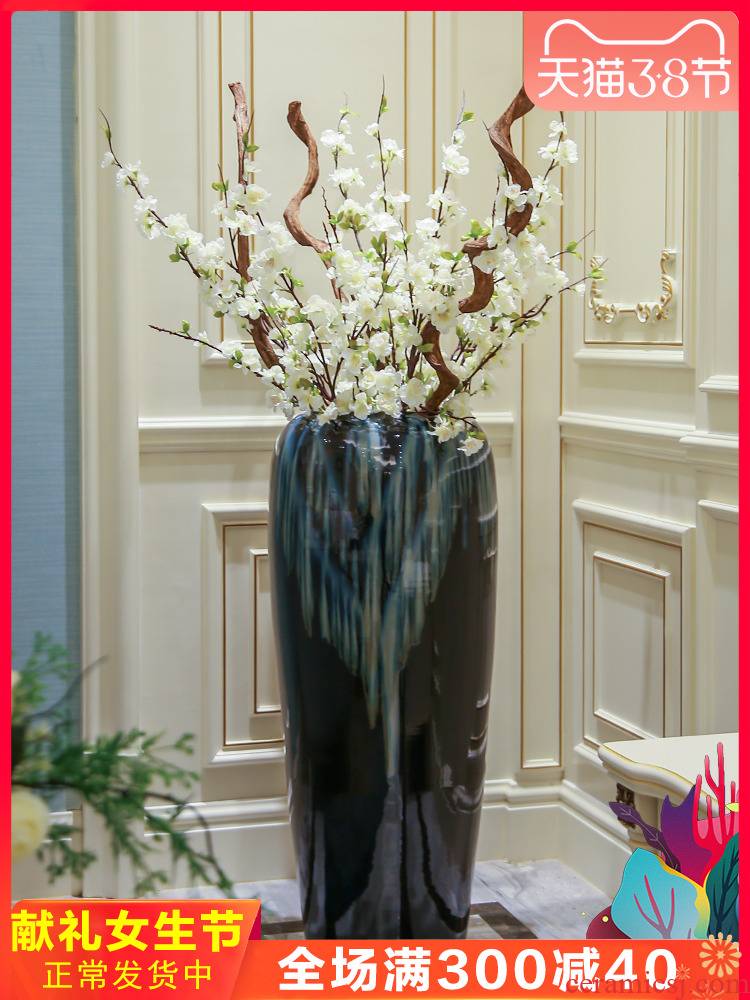 Jingdezhen ceramic vase of large European I and contracted sitting room of dry flower arranging hotel villa decoration furnishing articles