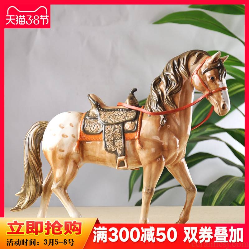 Business needs creative crafts continental shelf horse furnishing articles study home sitting room ark adornment ceramics