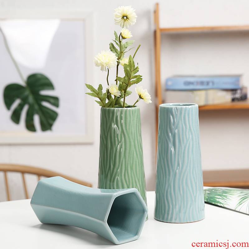 I and contracted celadon vase dried flower flower implement flowers water raise ceramic flower pot indoor household act the role ofing is tasted furnishing articles