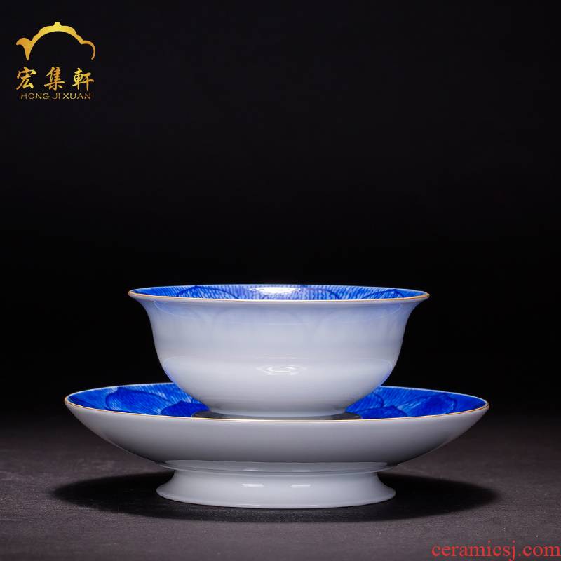 Master kung fu tea sample tea cup of blue and white porcelain of jingdezhen ceramic cup single cup, small cup bowl household utensils