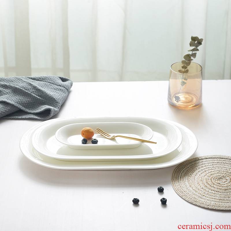 Square plate ceramic surroundings while tray dish dish plate FanPan dumpling dish fruit bowl rectangle plate ipads plate