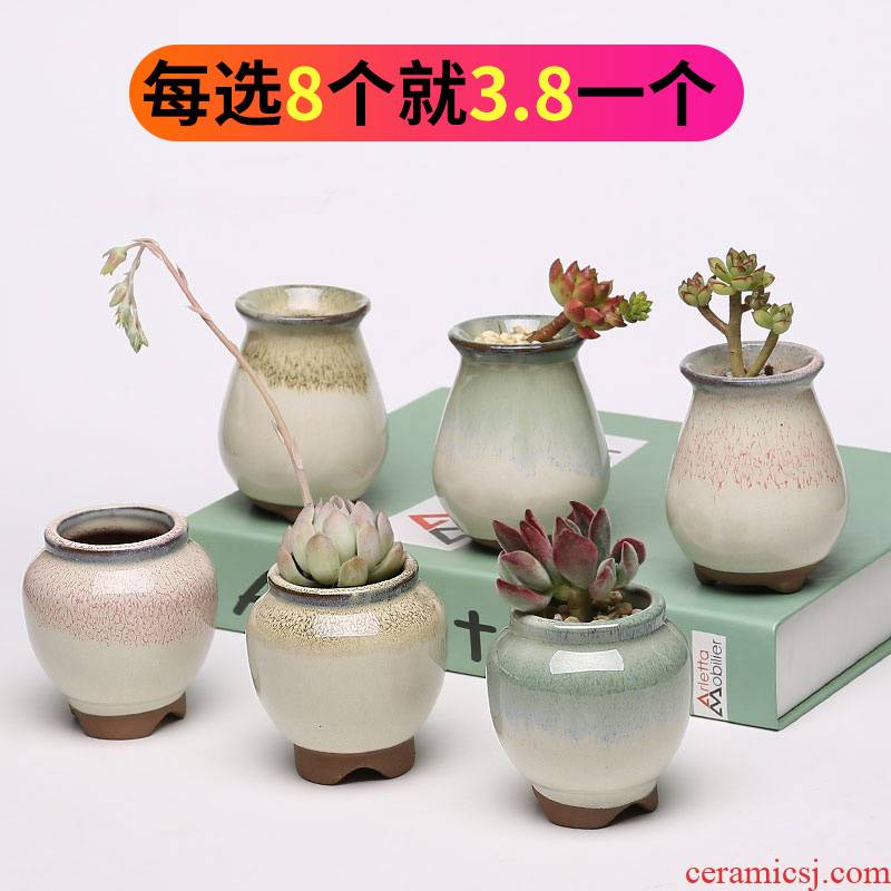 Thumb basin more meat flowerpot flower pot in many plant control basin move contracted small circular miniature ceramic flower pot