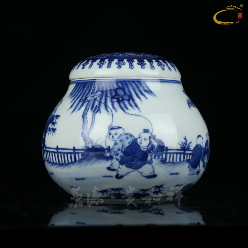 Jing DE and auspicious hand - made baby play squash canister to jingdezhen ceramic manually wake receives small tea loose tea pot