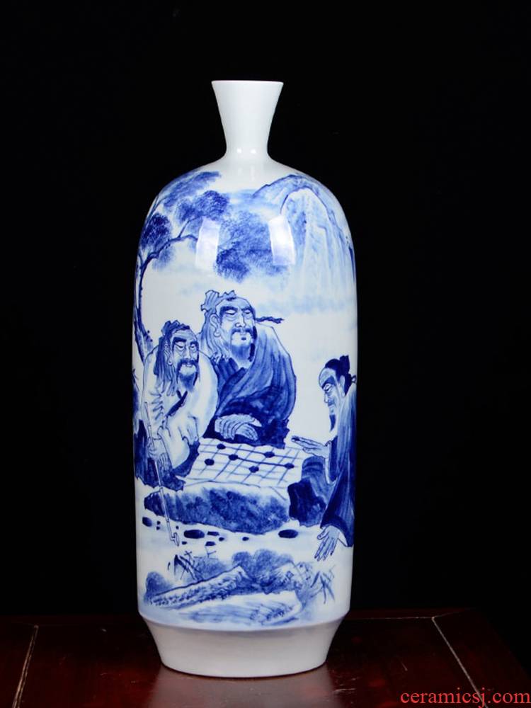The Master of jingdezhen ceramics hand - made ornaments rich ancient frame blue and white porcelain vases, flower arrangement is the sitting room porch place