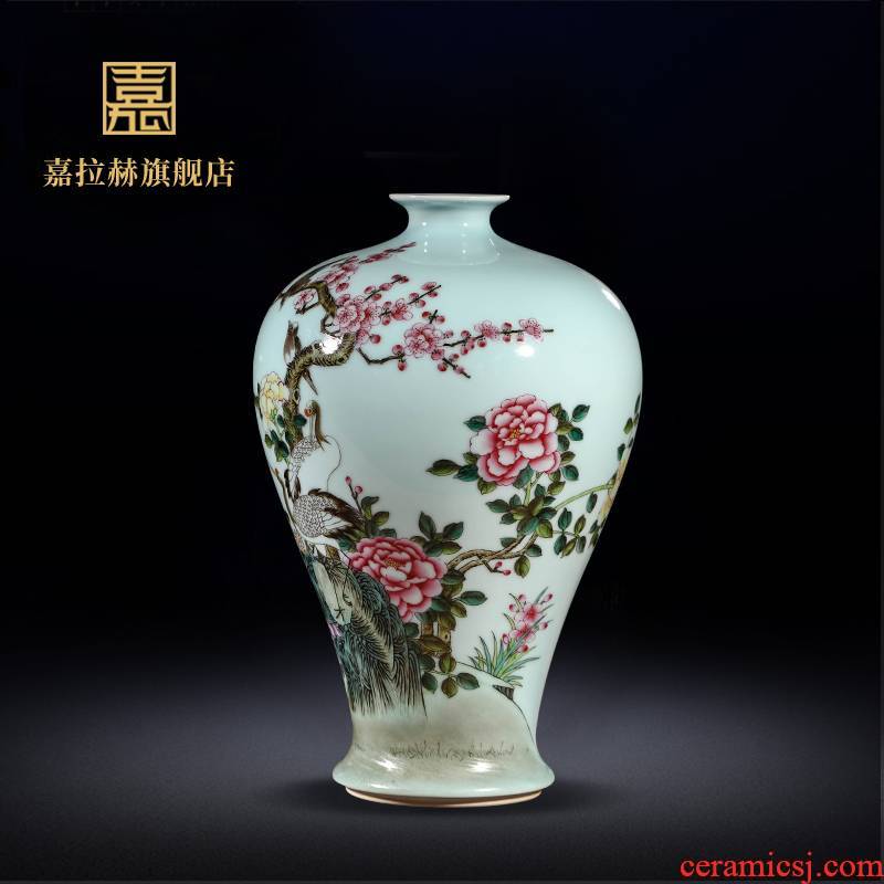Mei jia lage jingdezhen checking antique ceramics famille rose porcelain painting of flowers and birds in bottle furnishing articles home sitting room porch decoration
