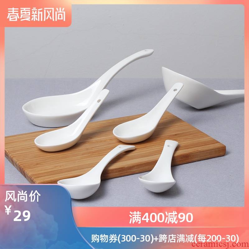 White ipads China creative lovely jose luis tamargo spoon, spoon, run rice spoon with flat ceramic spoon, spoon, household size