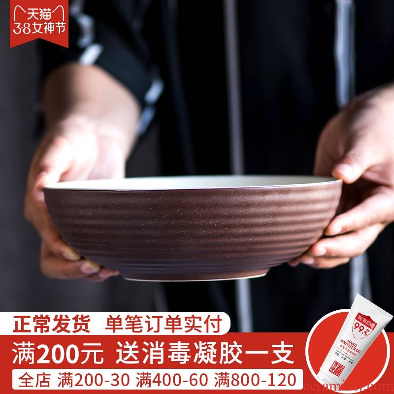 Jian Lin creative Japanese noodles in soup bowl ceramic large household students dining hall tableware thickening 7 inches