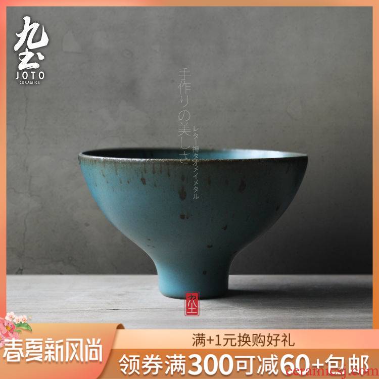 Manual vintage hat to nine soil bowl coarse pottery Japanese high creative ceramic tableware feeder bowl noodles in soup bowl of literature and art