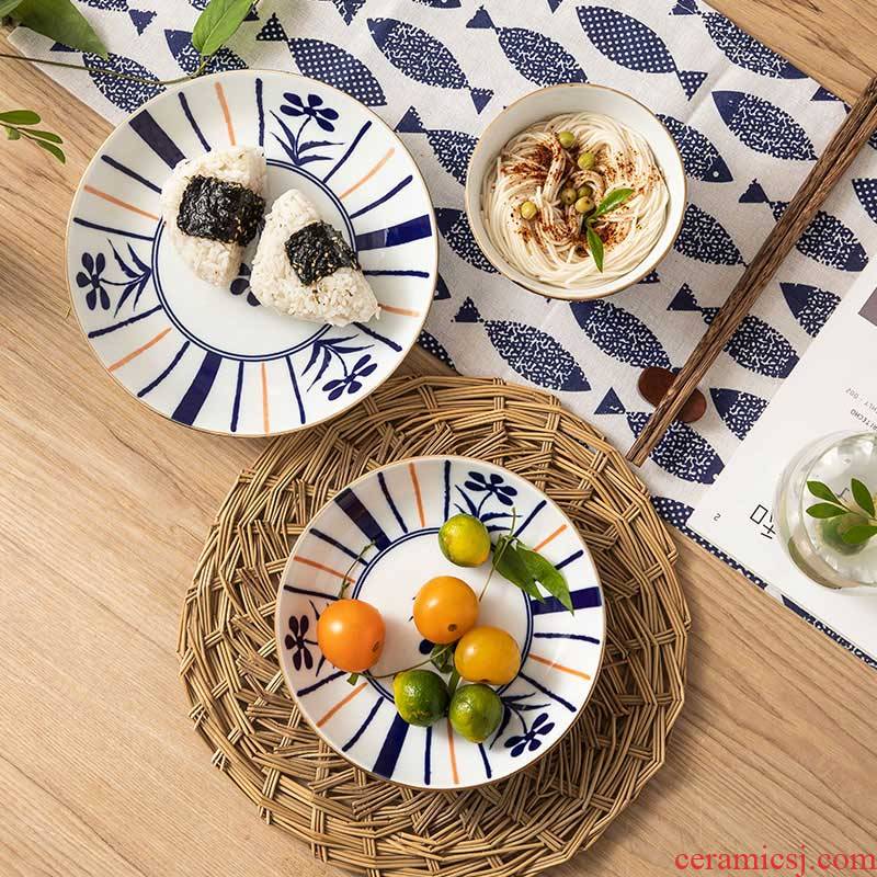 Song of sakura, Japanese ceramics tableware suit rice bowls ceramic plate of special household contracted microwave bowl of gift boxes