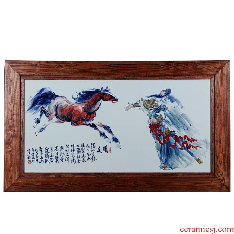 Offered home - cooked adornment blue and white porcelain in jingdezhen porcelain furnishing articles porcelain plate painting central scroll painting ceramic decoration home decoration