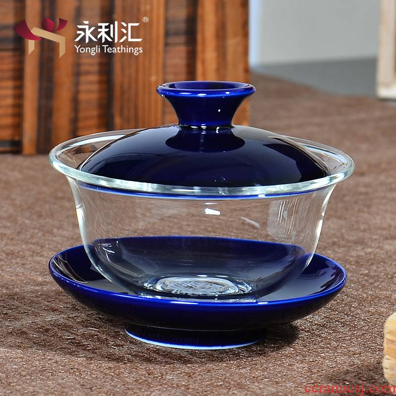 Wynn three to collect more heat resistant glass tureen hand - made ceramic bowl tea cup small kung fu tea set. A single