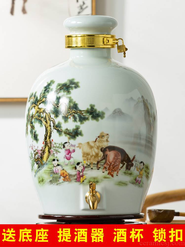 Jingdezhen ceramic jar jar jars 5/10/20/30 jins home outfit mercifully wine special seal hoard it