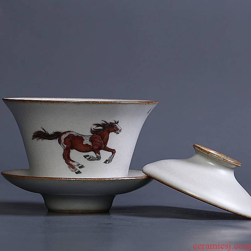 Your up hand - made over only three tureen Chinese anti hot kung fu tea cups of jingdezhen ceramic cup