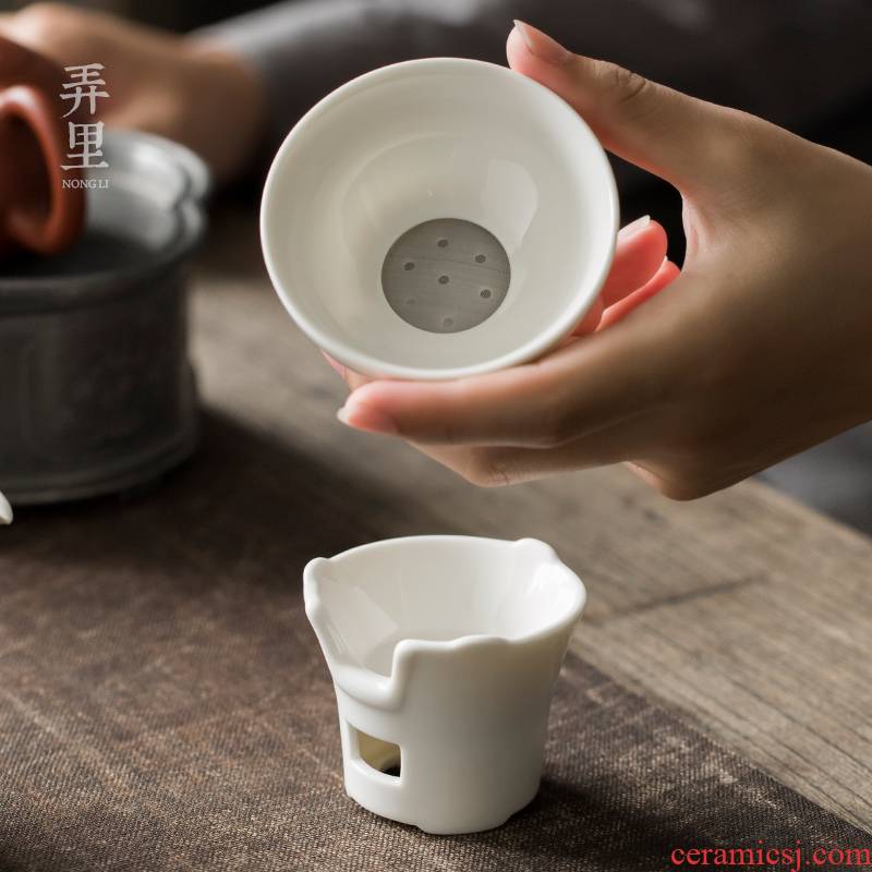 The Get | in dehua white porcelain) kung fu tea accessories ceramic checking tea tea strainer screen pack of tea
