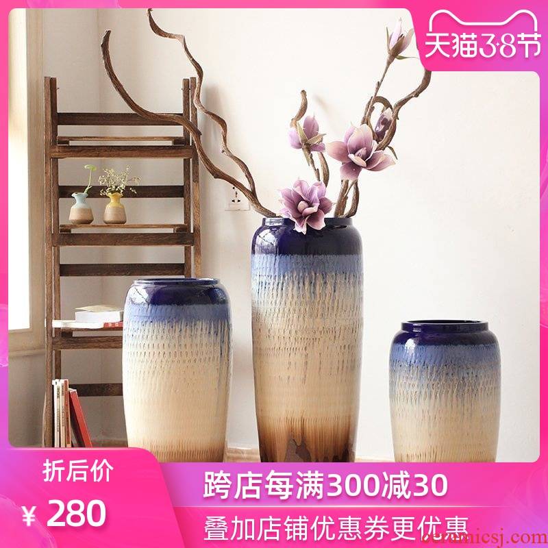Landing POTS Chinese vase color glaze up modern European sitting room hotel villa place big vases, flower arrangement