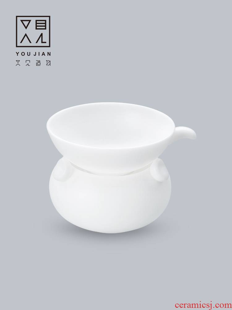And creation of dehua white porcelain) tea strainer ceramic tea tea strainer creative kung fu tea set insulation parts