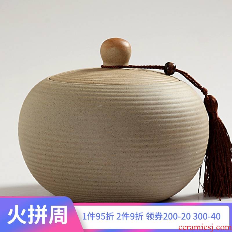 Is Yang large coarse pottery ceramic pu 'er tea pot pot brother wake receives your up tea packaging storage jar